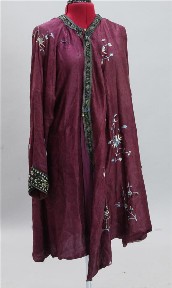 A Chinese purple ground robe.